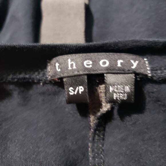 Theory Lightweight Scoop Neck Top Women's Small Black Semi-Sheer Long Sleeve - Picture 5 of 7